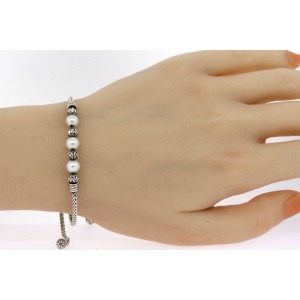 John Hardy Pearl Bracelet Classic Chain Pull Through Sterling Silver $450