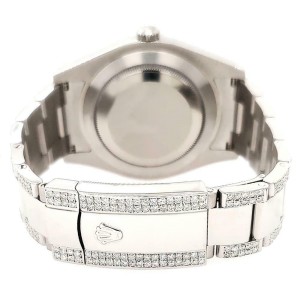 Rolex Datejust II 41mm Diamond Bezel/Lugs/Bracelet/White Jubilee Roman Watch