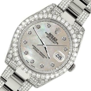 Rolex Datejust II 41mm Diamond Bezel/Lugs/Bracelet/Champagne MOP Dial Watch