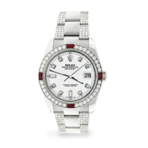 Rolex Datejust 36mm 4.5Ct Diamond Bezel/Bracelet/White Jubilee Dial 116200 Watch