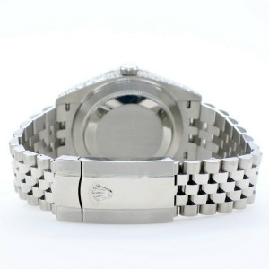 Rolex Datejust 41mm 5.9CT Bezel/Lugs/Sides/Silver Roman Dial Watch 