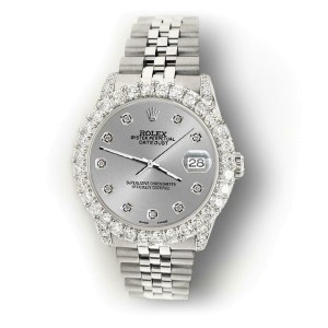 Rolex Datejust 31mm 2.95ct Diamond Bezel/Lugs/Silver Dial Steel Midsize Watch