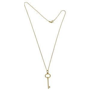 Tiffany & Co Key Pendant Necklace In 18K Yellow Gold 18 Inches 