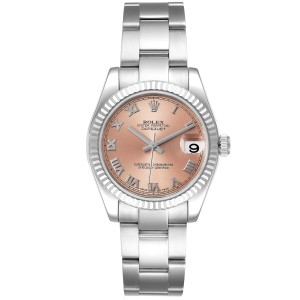Rolex Datejust Midsize Steel White Gold Salmon Dial Ladies Watch 178274