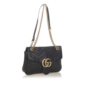 Guccii Medium GG Marmont Leather Crossbody Bag