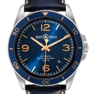 Bell & Ross Heritage Aeronavale Blue Dial Steel Watch 