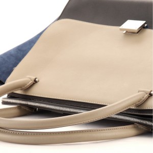 Celine Tricolor Double Zip Trapeze Bag Leather