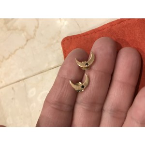 Andrea Forhman Rose Gold & Black Diamonds Moon Earrings