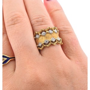 Fraude Herziening Dominant Buccellati Diamond Gold Wide Band Ring | Other | Buy at TrueFacet
