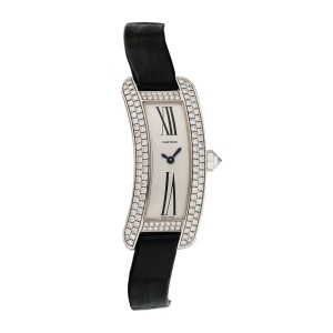 Cartier Tank S Americaine 2625 White Gold Diamond Ladies Watch