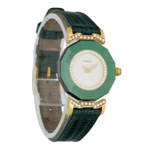 Century 19249 Diamond & Emerald 18K Yellow Gold Ladies Watch