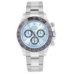 Rolex Platinum Daytona Ice Blue Men's Silver Hour Marker Watch - 116506