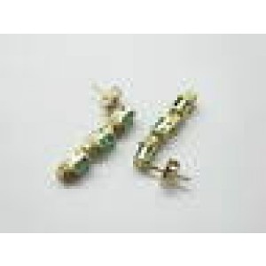 Two Row Green Emerald Diamond Yellow Gold Tennis Bracelet & Earrings 14K 15.50Ct