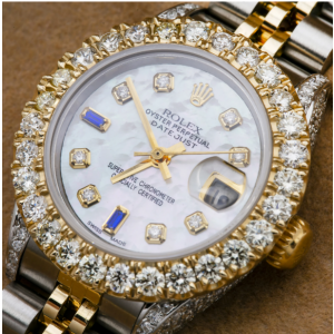 ROLEX LADY-DATEJUST 69173 26MM WHITE MOTHER OF PEARL DIAL TWO TONE JUBILEE BAND