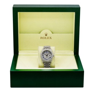 Rolex Datejust 116200 36MM Blue and Silver Diamond Dial With Stainless Steel Jub