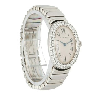 Cartier Baignoire 18K White Gold 1955 Diamond Bezel Ladies Watch