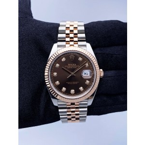 Rolex Datejust Chocolate Diamond Dial Mens Watch