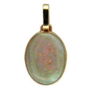 Peter Suchy 18K Yellow Gold with 7.90ct Oval Cut Black Opal Pendant 