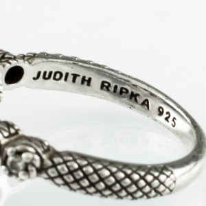 Judith Ripka 925 Sterling Silver Iron Cross CZ Diamonique Ring Size 11