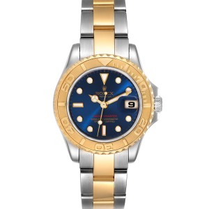 Rolex Yachtmaster 29 Steel Yellow Gold Blue Dial Watch 169623 