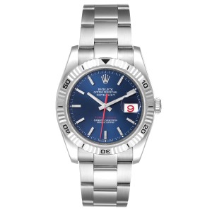 Rolex Datejust Turnograph Blue Dial Oyster Bracelet Steel Mens Watch 116264