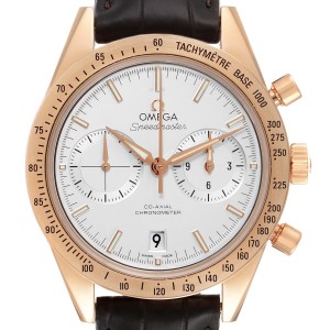 Omega Speedmaster 57 Rose Gold Silver Dial Watch 