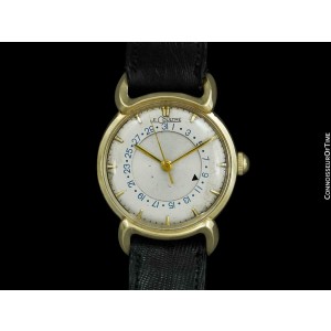 1954 JAEGER-LECOULTRE Vintage Calendar Date Mens Watch - 14K Solid Gold