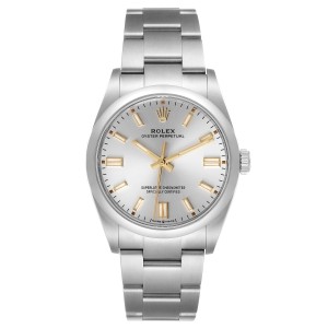 Rolex Oyster Perpetual Silver Dial Steel Mens Watch 126000 