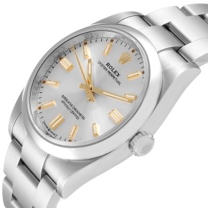 Rolex Oyster Perpetual Silver Dial Steel Mens Watch 126000 