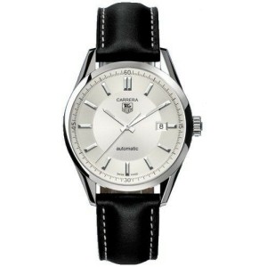 TAG HEUER CARRERA AUTOMATIC BLACK LEATHER MENS LUXURY SWISS WATCH