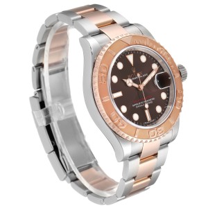 Rolex Yachtmaster 40 Everose Gold Steel Brown Dial Watch 116621 