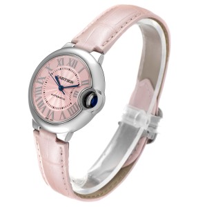 Cartier Ballon Bleu 33 Pink Dial Steel Ladies Watch