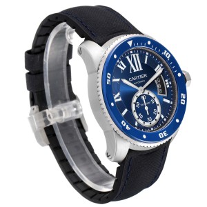 Cartier Calibre Diver Stainless Steel Blue Dial Watch 