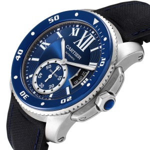 Cartier Calibre Diver Stainless Steel Blue Dial Watch 