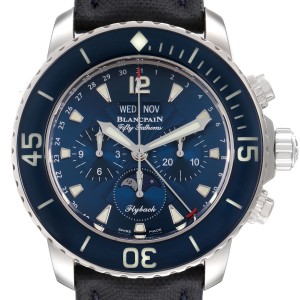 Blancpain Fifty Fathoms Flyback Moonphase Mens Watch