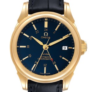 Omega DeVille Co-Axial Chronometer Yellow Gold Watch 