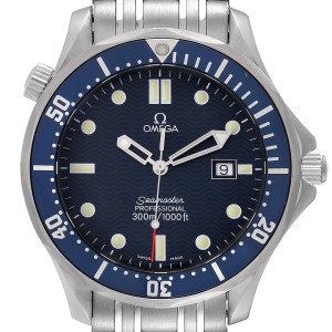 Omega Seamaster 41mm James Bond Blue Dial Steel Watch 