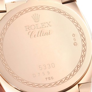Rolex Cellini Cestello 18K Rose Gold Slate Dial Mens Watch 