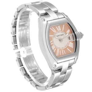 Cartier Roadster Coral Dial Limited Edition Steel Ladies Watch