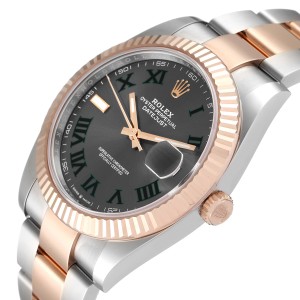 Rolex Datejust 41 Steel Everose Gold Wimbledon Dial Watch 