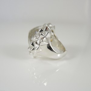 Stephen Webster Sterling Silver Mother of Pearl Crystal Doublet Superstud Ring