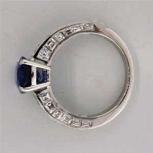 Cartier Platinum Sapphire & Diamond Ring Size 6