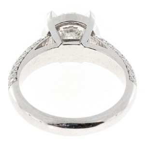 Platinum Engagement Halo Diamond Ring Size 6.75