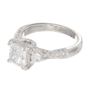 Peter Suchy GIA Certified 2.02 Carat Diamond Platinum Engagement Ring