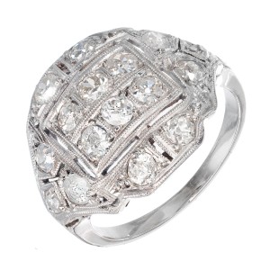 .90 Carat Diamond Platinum Victorian Ring
