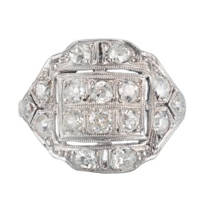 .90 Carat Diamond Platinum Victorian Ring