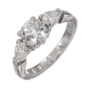 Peter Suchy 1.58 Carat Diamond Three-Stone Engagement Ring
