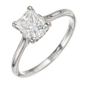 Peter Suchy GIA Certified 1.04 Carat Diamond Platinum Solitaire Engagement Ring
