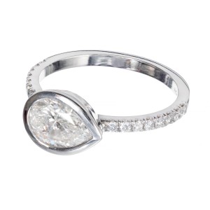 Peter Suchy GIA Certified 1.27 Carat Diamond Platinum Engagement Ring