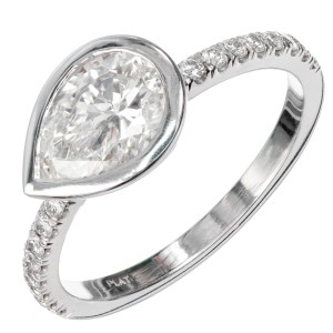 Peter Suchy GIA Certified 1.27 Carat Diamond Platinum Engagement Ring